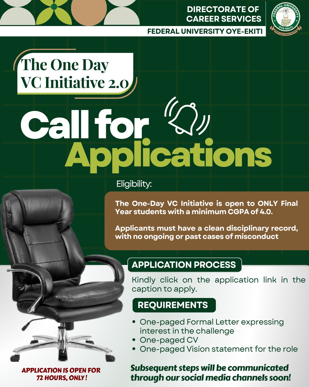 The One Day Vice-Chancellor Initiative 2.